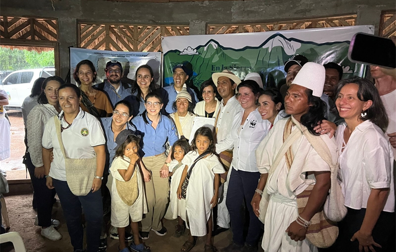 Official event for the socialization of the decree that expands the Sierra de Nevada de Santa Marta National Natural Park, with representatives of the four Indigenous Peoples, the Ministry of the Environment, National Natural CREDIT: Rodrigo Duran Bahamon